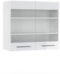 Vicco K&uuml;chenglasschrank Fame-Line, Wei&szlig; Hochglanz, 80 cm, zur Kombination mit