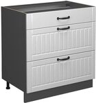 Vicco K&uuml;chenunterschrank Fame-Line, Wei&szlig; Landhaus, 80 cm