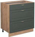 Vicco K&uuml;chenunterschrank Fame-Line, Gr&uuml;n-Gold Landhaus, 80 cm