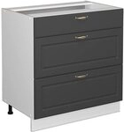 Vicco K&uuml;chenunterschrank Fame-Line, Anthrazit-Gold, 80 cm
