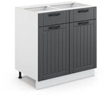 Vicco K&uuml;chenunterschrank Fame-Line, Anthrazit Landhaus, 80 cm