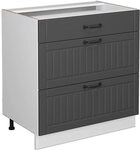 Vicco K&uuml;chenunterschrank Fame-Line, Anthrazit Landhaus, 80 cm