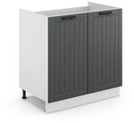 Vicco Sp&uuml;lenunterschrank Fame-Line, Anthrazit Landhaus, 80 cm ohne...