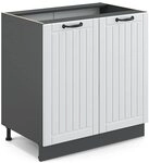 Vicco Sp&uuml;lenunterschrank Fame-Line, Wei&szlig; Landhaus, 80 cm mit Regal, ohne