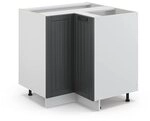 Vicco Eckunterschrank Fame-Line, Anthrazit Landhaus, 80.5 cm ohne...