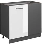 Vicco Eckunterschrank R-Line, Wei&szlig; Hochglanz, 86 cm