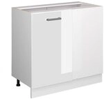 Vicco Eckunterschrank R-Line, Wei&szlig; Hochglanz, 86 cm ohne Arbeitsplatte, zur...