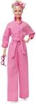 BARBIE THE MOVIE Margot Robbie - Puppe mit Kaugummi-Rosa Jumpsuit, Messy Updo,