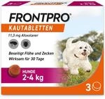 FRONTPRO Hund S - Kautablette gegen Zecken & Fl&ouml;he (Hunde 2 bis 4 kg) | 3x