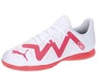 Puma Unisex Kinder Future Play It Jr Fussballschuh, Puma Wei&szlig; Feuer Orchidee, 30 EU