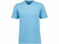 RAGMAN Herren T-Shirt V-Ausschnitt Single-Pack M, Blau-Melange-703