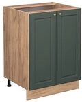Vicco K&uuml;chenunterschrank Fame-Line, Gr&uuml;n-Gold Landhaus, 60 cm ohne Arbeitsplatte,
