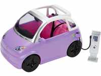 Barbie-Auto, Cabrio, Elektroauto lila mit Ladestation und Kabel, rosa