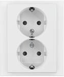 Busch-Jaeger 202 EUJB-84 Schuko Doppelsteckdose, Safety+, Studiowei&szlig; (2TKA00003889)