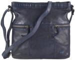 Bear Design Tasche Leder Schultertasche klein 26x25cm blau