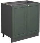 Vicco K&uuml;chenunterschrank Fame-Line, Gr&uuml;n-Gold Landhaus, 80 cm mit Regal, ohne