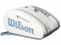Wilson Damen Padel-Tasche, Für bis zu 6 Schläger, Cremefarben/Blau