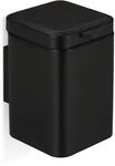 Relaxdays Kosmetikeimer Wandmontage, 3 l, Absenkautomatik, entnehmbarer Inneneimer,