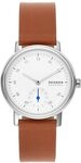 Skagen Kuppel Uhr f&uuml;r Damen, Quarzwerk mit Edelstahl- oder Lederarmband, Braun und