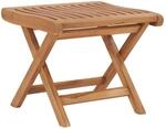 vidaXL Teak Massiv Fu&szlig;hocker Klappbar Gartenhocker Beistelltisch Klapphocker
