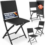 Casaria&reg; Polyrattan Klappstuhl 4er Set 120kg Belastbarkeit Platzsparend...