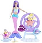 Barbie Dreamtopia, Meerjungfrau mit lila Haaren und rosa Schwanz, Baby Meerjungfrau