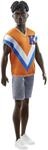 Barbie Fashionistas Puppe, Ken-Puppe mit schwarzem Haar, sportliches orangefarbenes,