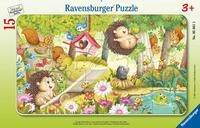 Ravensburger Kinderpuzzle - 05661 Lustige Gartentiere - 15 Teile Rahmenpuzzle f&uuml;r