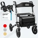L&ouml;sch Reha Mobility Rollator - 3-fach faltbar & leicht mit Sitz,