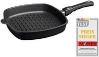 AMT Gastroguss Eckpfanne 28 x 28 cm, 5 cm hoch, mit BBQ-Boden, abnehmbarer Stiel,