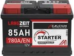 LANGZEIT Autobatterie 85Ah 12V 780A/EN Starterbatterie +30% mehr Leistung ersetzt