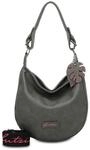 Fritzi Hoja Hobo Schultertasche Umh&auml;ngetasche Damen Lederimitat mit Rei&szlig;verschluss