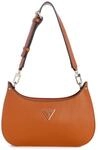 GUESS Meridian Mini Top Zip Shoulder Bag Cognac