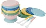 Badabulle Funcolor Bowls - Set aus 5 Breischalen & 3 Babyl&ouml;ffel, hermetischer