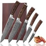 Wakoli EDIB Damastmesser Set (5-teilig) K&uuml;chenmesser Set aus 67 Lagen...