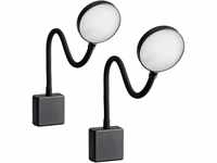 SEBSON LED Steckdosenlampe dimmbar schwarz - 2er Set - Leuchte für die...