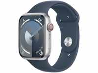 Apple Watch Series 9 (GPS + Cellular, 45 mm) Smartwatch mit Aluminiumgehäuse in