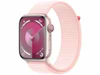 Apple Watch Series 9 (GPS + Cellular, 45 mm) Smartwatch mit Aluminiumgehäuse in Pink