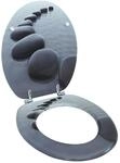 vidaXL Toilettensitz MDF Deckel Steine Toilettendeckel Klodeckel WC Sitz