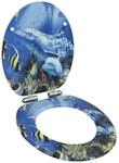 vidaXL Toilettensitz mit Soft Close Deckel Absenkautomatik Delphine-Design WC Sitz