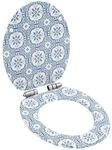 vidaXL Toilettensitz mit Soft Close Deckel Absenkautomatik Porzellan-Design WC...