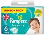 Pampers (Alte Version), Baby Windeln Gr&ouml;&szlig;e 6 (13-18kg), 62 St&uuml;ck, Extra Large,