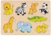 Goki 57874 - Steckpuzzle - Zootiere