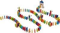 goki 58963 - Domino Rally, Bausteine Set f&uuml;r Kinder mit 247 bunten Holzteilen,
