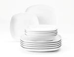 Seltmann Weiden 001.765190 Lido Plain Tafelservice, Quadratisch, Wei&szlig;, 12 Teilig