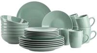 M&Auml;SER 931845 Serie Elissa Modernes Geschirr Set f&uuml;r 6 Personen in Gr&uuml;n mit wei&szlig;em