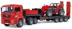 bruder 02774 - Man TGA Tieflader mit Manitou Teleskoplader MLT 633-1:16 Fahrzeuge,