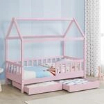 Juskys&reg; Kinderbett Marli 90 x 200 cm mit Bettkasten 2-teilig, Rausfallschutz,