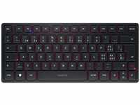 CHERRY KW 9200 Mini, Kompakte Multi-Device-Tastatur für bis zu 4 Geräte, Schweizer