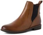 MARCO TOZZI Damen Chelsea Boots aus Leder Elegant, Braun (Muscat), 37 EU